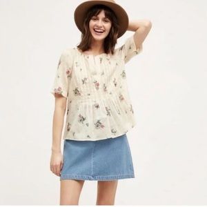 Anthropologie Maeve  Orchid Island Pleated Top